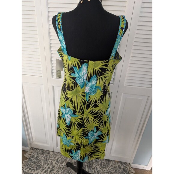 HavenBleu Dress Womens L Vtg Y2K Sequined Cami Hawaiian Turquoise Multi See Meas - Picture 6 of 12